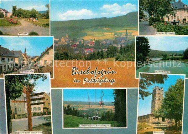 Bischofsgruen Kurpark Panorama Brunnen Schwimmbad Hau