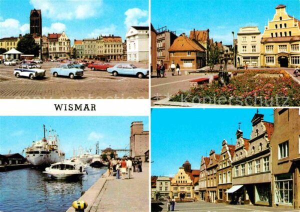 Wismar Mecklenburg Markt Ecke Krämer und Hohestrasse Hafen