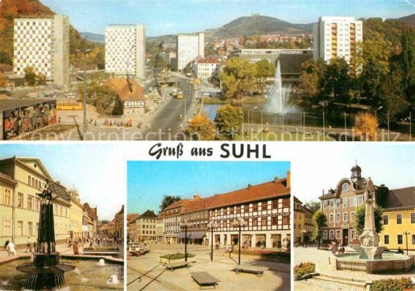 Suhl Thueringer Wald Hochhäuser Panorama Steinweg Rathaus mi