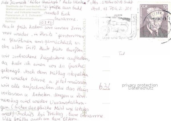 Suhl Thueringer Wald Stadthalle Waffenmuseum Hochhäuser Volk – Bild 2