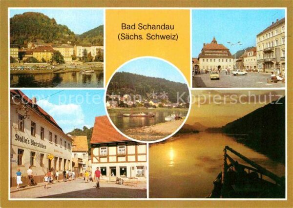 Bad Schandau Teilansicht Markt Poststrasse Dampferan