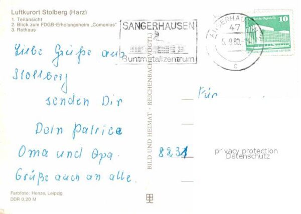 Stolberg Harz Teilansicht FDGB Erholungsheim Comenius – Bild 2