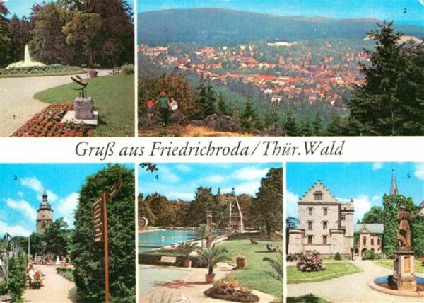 Friedrichroda Puschkinpark Panorama Kuranlagen Schwim