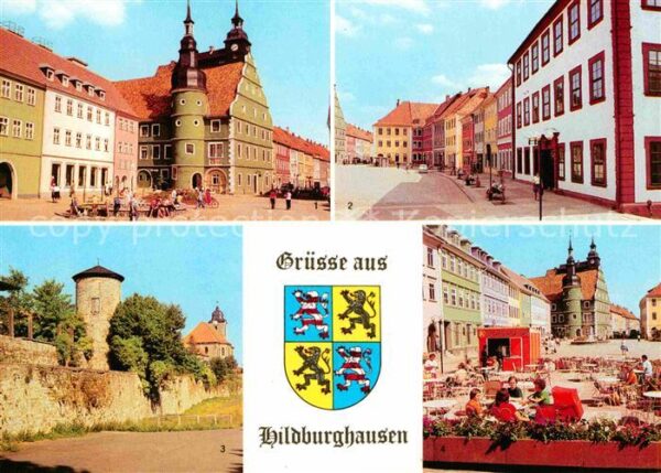 Hildburghausen Rathaus Marx Engels Platz Stadtmauer Bo