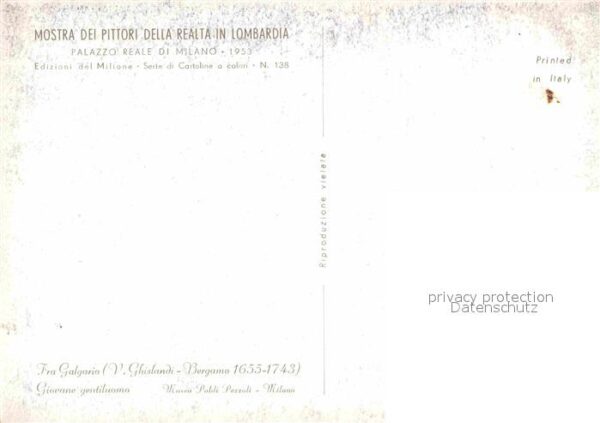 Kuenstlerkarte Alte Kuenstler Fra Galgario Giovane Gentiluomo – Bild 2