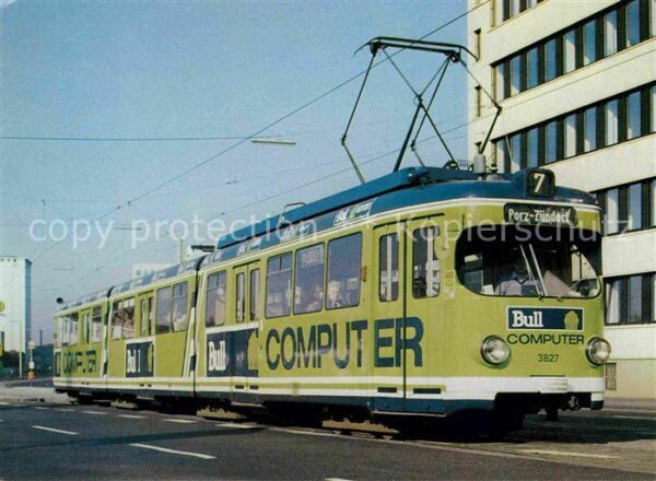 Strassenbahn Wagen 3827 Bull Computer Köln
