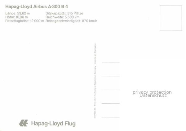 Flugzeuge Zivil Hapag-Lloyd Airbus A-300 B4 – Bild 2