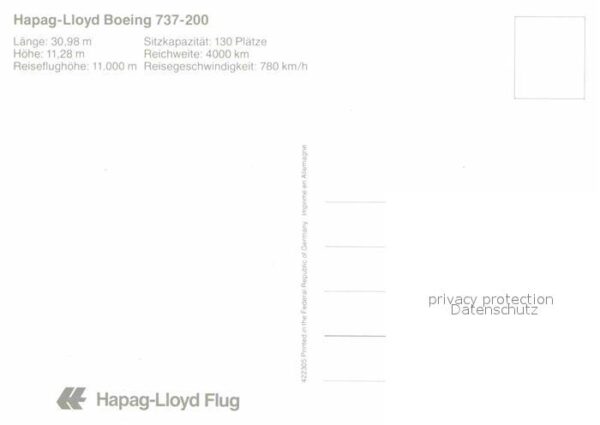 Flugzeuge Zivil Hapag-Lloyd Boeing 737-200 – Bild 2
