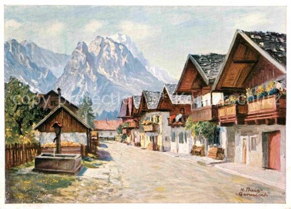 Kuenstlerkarte Heinz Theis Die Frühlingsstrasse in Gar