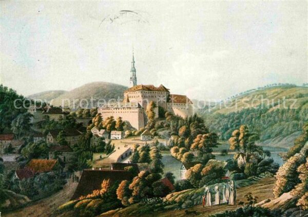Kuenstlerkarte Carl Wizani Schloss Weesenstein