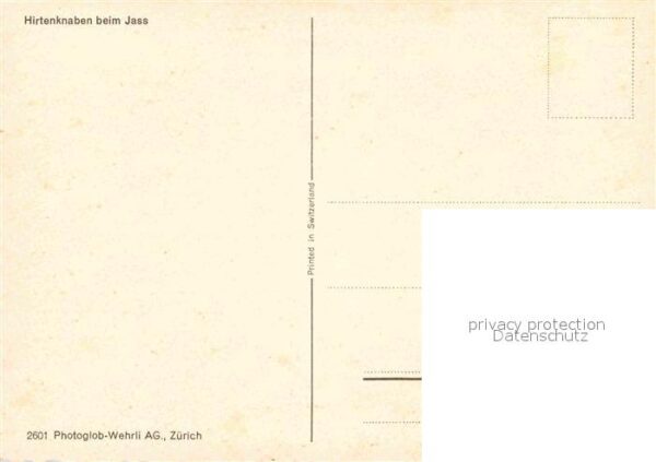 Kartenspiel-Postkarte Jass Hirtenknaben Kuh – Bild 2
