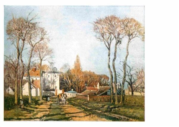 Kuenstlerkarte Camille Pissarro Weg in ein Dorf