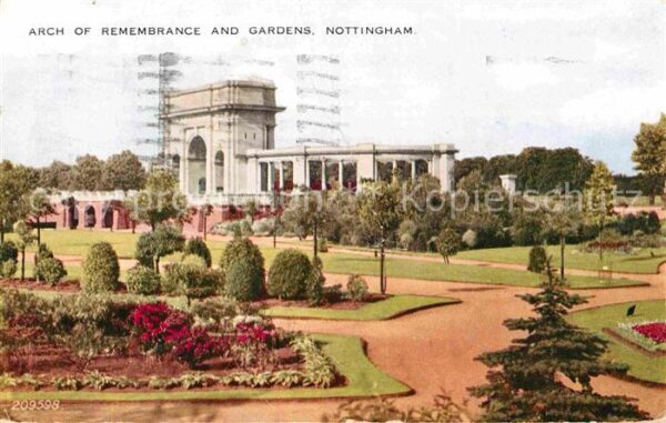 Nottingham UK Arch of Remembrance and Gardens