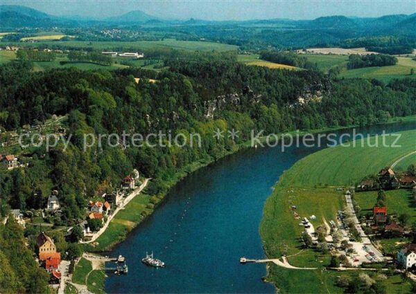 Rathen Saechsische Schweiz Blick von Bastei