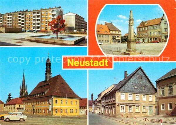 Neustadt Sebnitz Postmeilensäule Rathaus Bahnhofstrasse