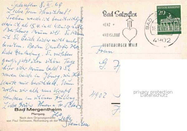 Bad Mergentheim Pfarrgang Künstlerkarte – Bild 2