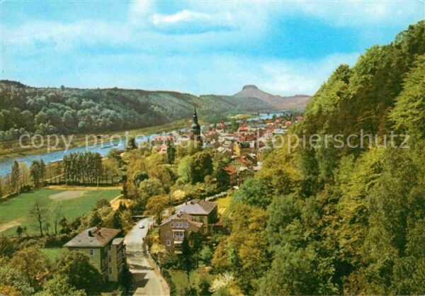 Bad Schandau Blick vom Personenauftzu mit Lilienstei