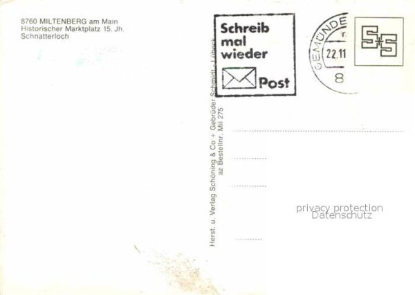 Miltenberg Main Marktplatz Schnatterloch Fachwerk – Bild 2