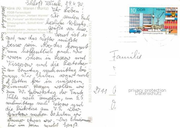 Klink Waren Erholungsheime Herbert Warnke und Schlo – Bild 2