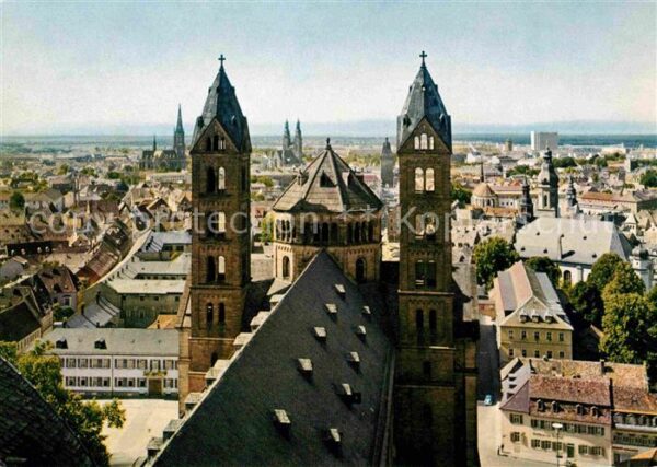 Speyer Rhein Blick von Domtürme