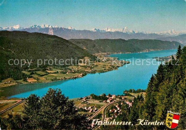 Ossiachersee Fliegeraufnahme mit Karawanken
