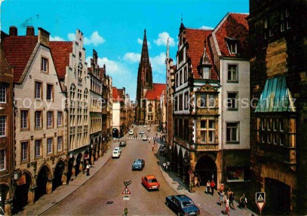 Muenster Westfalen Prinzipalmarkt und Lambertikirche