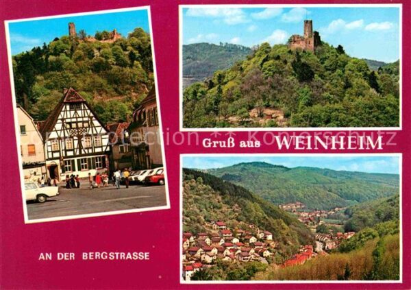 Weinheim Bergstrasse mit Burgruine Windeck