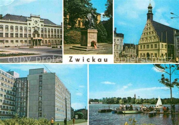 Zwickau Sachsen Rathaus Robert-Schumann-Denkmal Stadtth