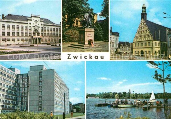 Zwickau Sachsen Rathaus Robert-Schumann-Denkmal Schwane