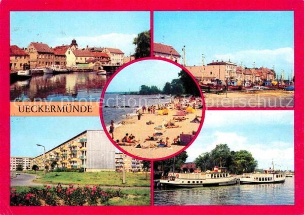 Ueckermuende Mecklenburg Vorpommern Hafen Ückerbrücke Strand