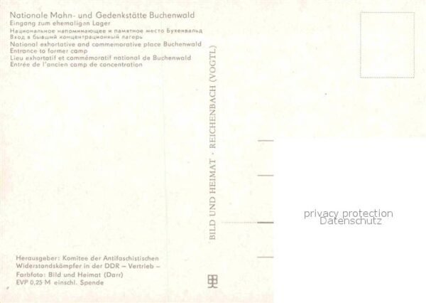 Buchenwald Weimar Mahn- und Gedenkstätte Eingang zum ehem – Bild 2