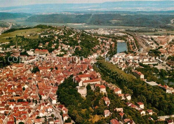 Tuebingen Fliegeraufnahme mit Schloß Altstadt Nec