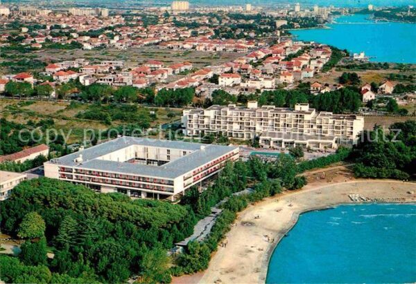 Zadar Zadra Zara Fliegeraufnahme mit Strand