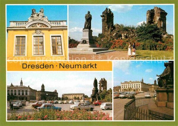 Dresden Neumarkt Coselpalais Ruine-Frauenkirche