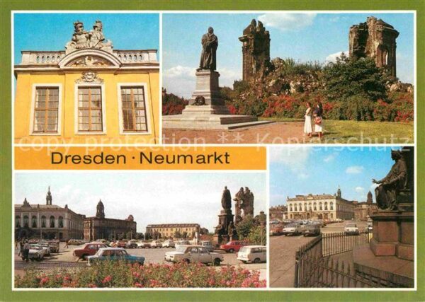 Dresden Neumarkt Coselpalais Ruine-Frauenkirche