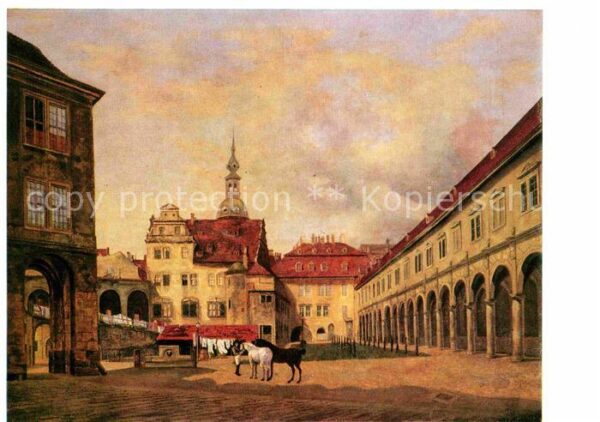 Dresden Stallhof Künstlerkarte Johann Gottfried