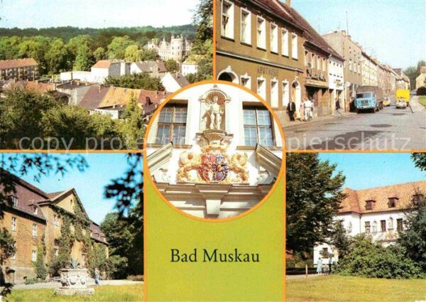 Bad Muskau Oberlausitz Wappen am Alten Schloß Moorbad
