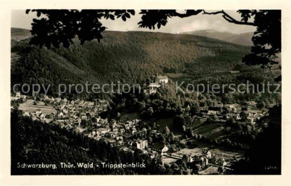 Schwarzburg Thueringer Wald Panorama Trippsteinblick