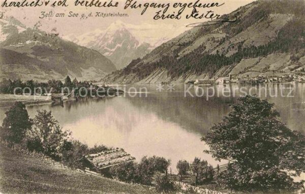 Zell See Blick über den See zum Kitzsteinhorn Ho