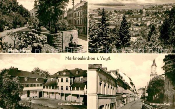 Markneukirchen Zschuke Brunnen Stadtansicht Gewerbemus