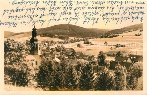 Geising Erzgebirge Ortsansicht mit Kirche