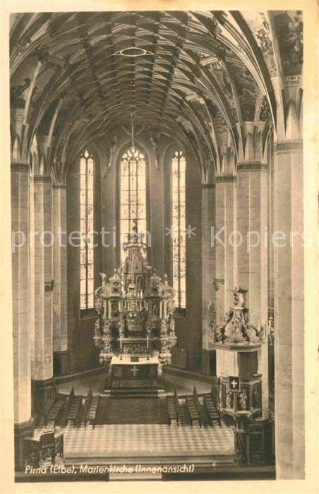 Pirna Innenansicht Marienkirche Altar