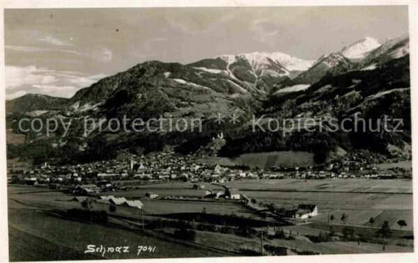 Schwaz Tirol Gesamtansicht mit Alpenpanorama
