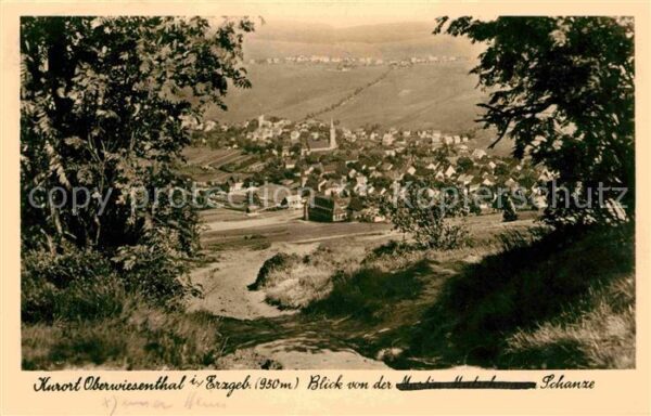 Oberwiesenthal Erzgebirge Panorama Blick von der Schanze Kurort