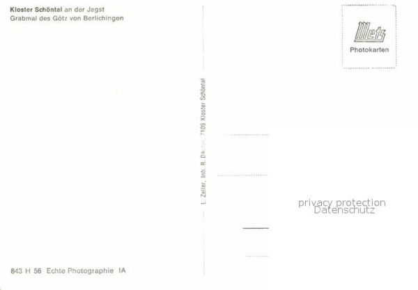 Schoental Jagst Grabmal des Götz von Berlichingen Klost – Bild 2