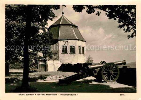 Koenigstein Saechsische Schweiz Festung Friedrichsburg Kanone