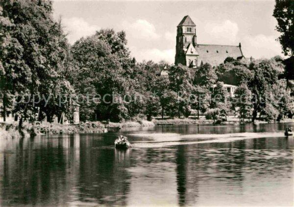 Karl-Marx-Stadt Schlossteich mit Schlosskirche