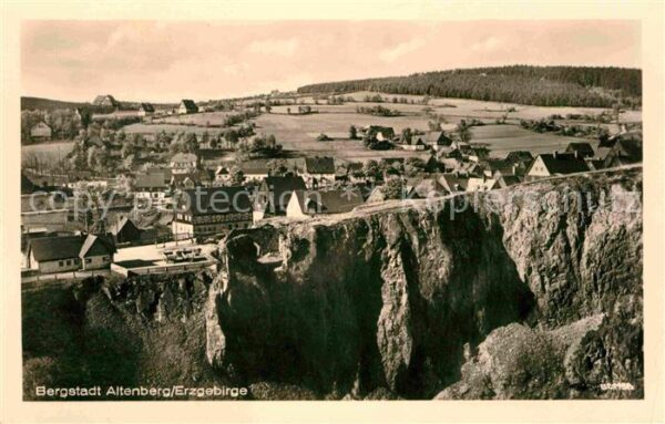 Altenberg Erzgebirge Blick über die Pinge Bergstadt