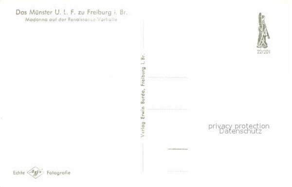 Freiburg Breisgau Madonna auf der Renaissance Vorhalle Mü – Bild 2