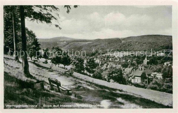Wernigerode Harz Panorama Blick auf Hasserode und Brocke